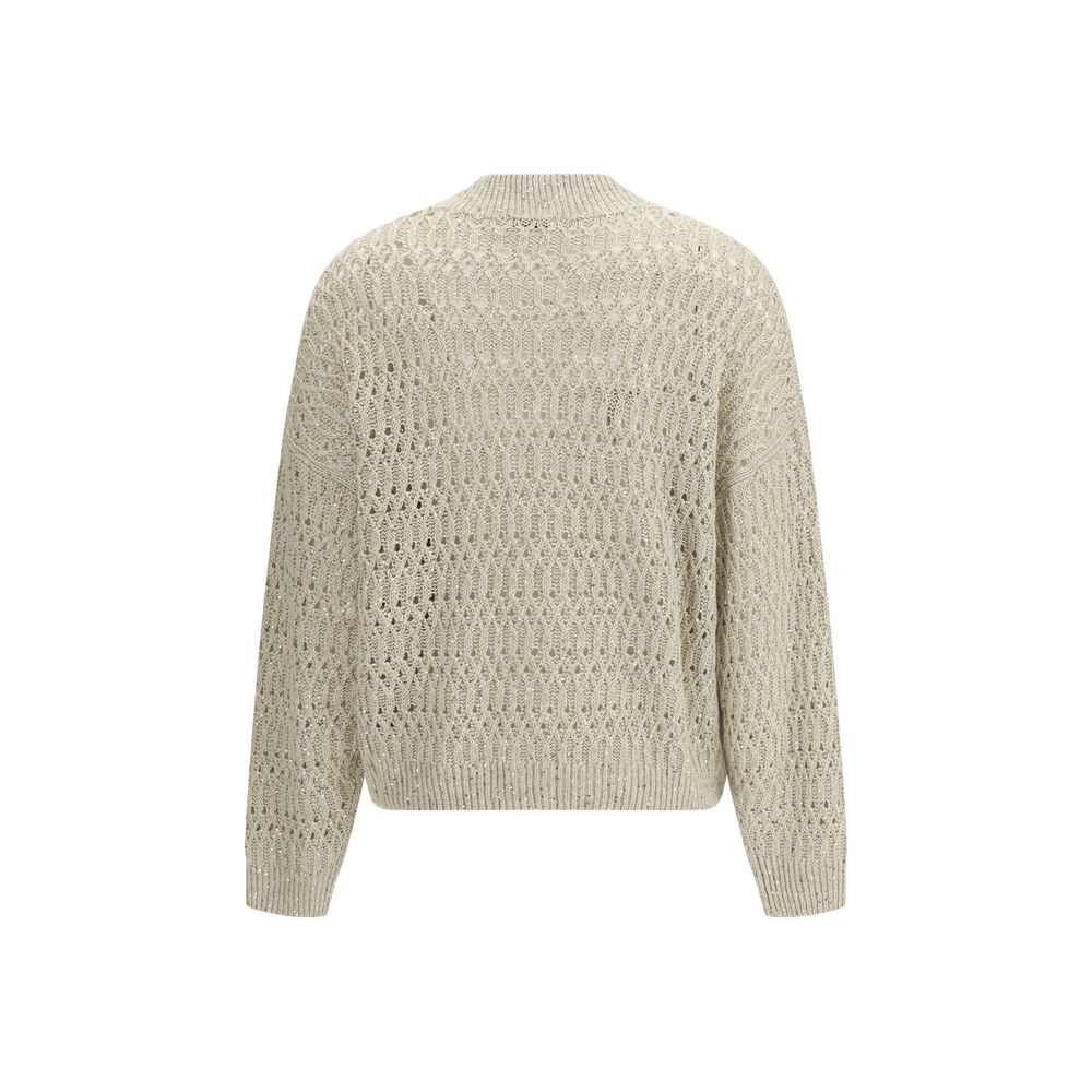 Brunello Cucinelli Beige Linen Cardigan