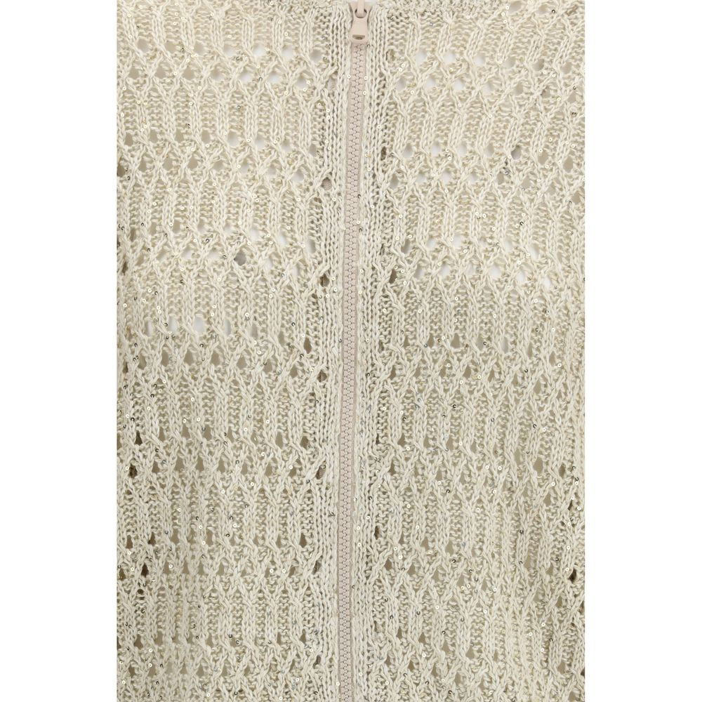 Brunello Cucinelli Beige Linen Cardigan