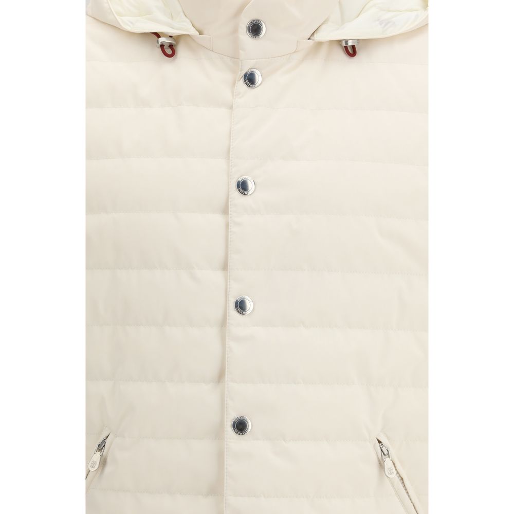 Brunello Cucinelli Beige Polyester Sleveless Jacket