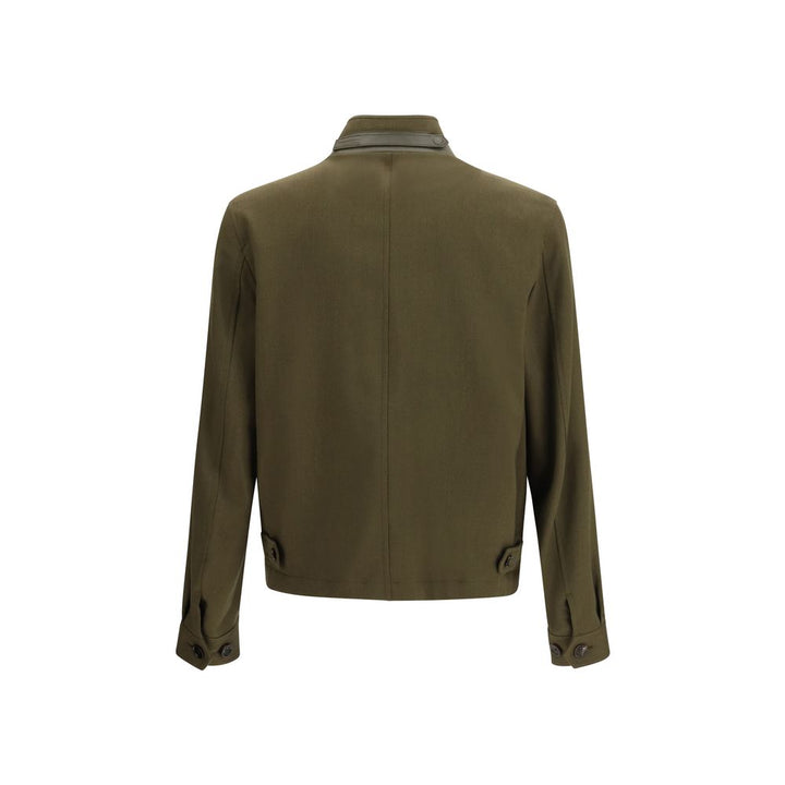 Tom Ford Bicolor Fleece Wool Biker Jacket