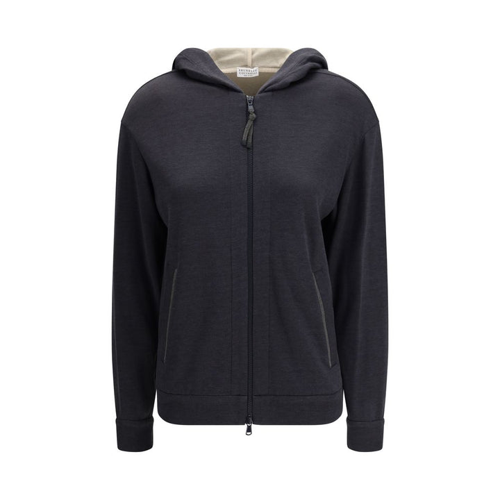 Brunello Cucinelli Gray Silk Sweatshirt