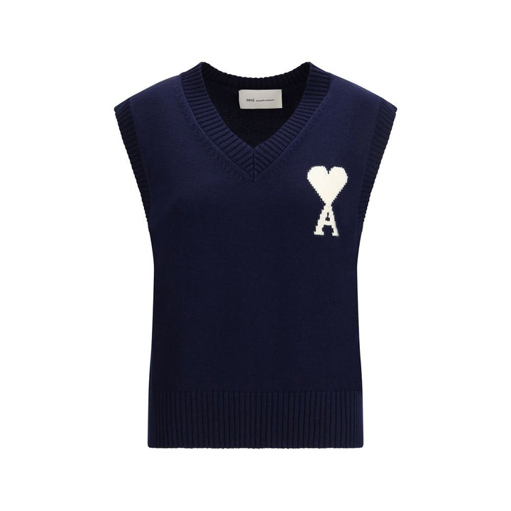 Ami Paris Blue Fleece Wool Sweatshirt
