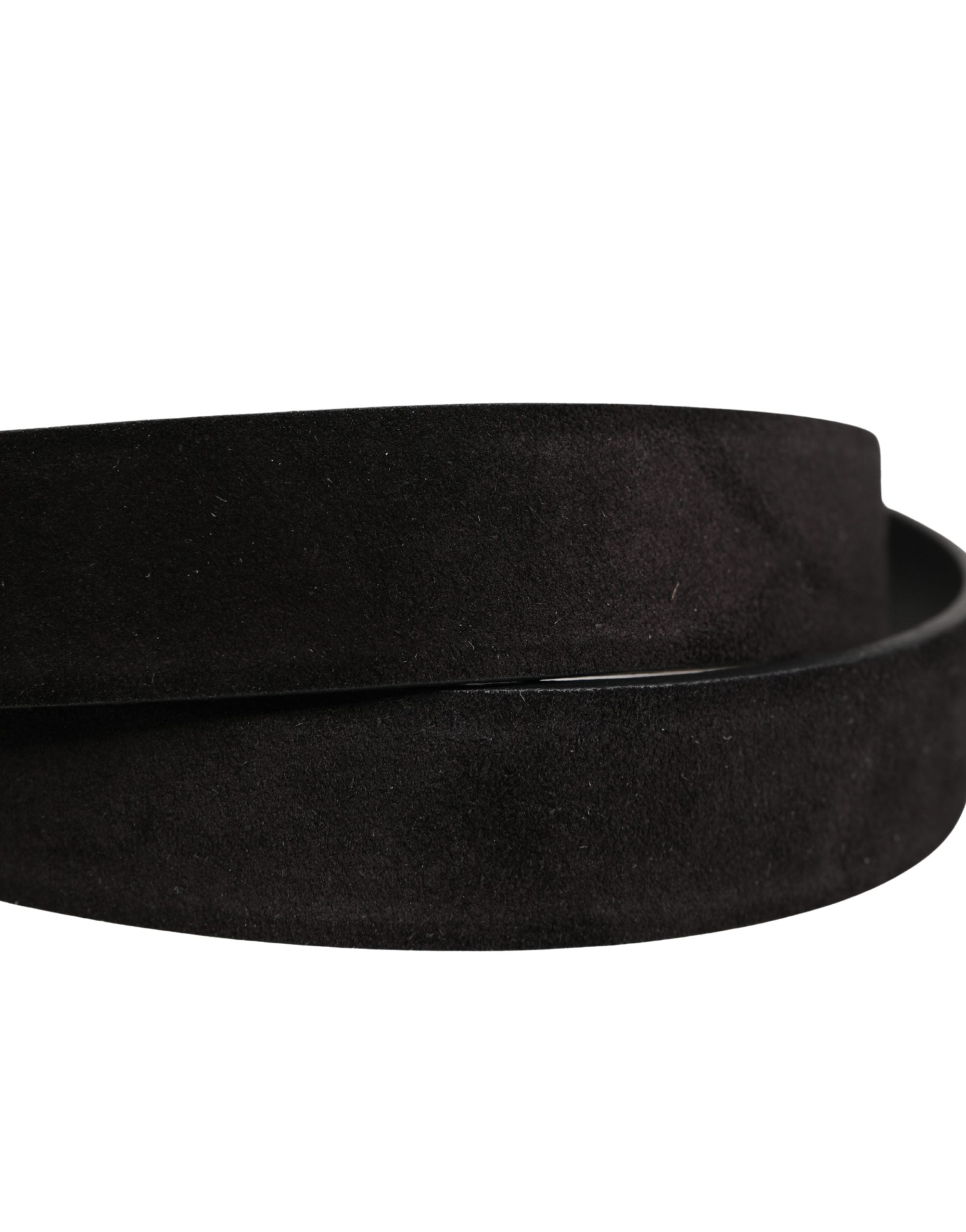 Dolce & Gabbana Black Calfskin Leather Silver Metal Buckle Belt