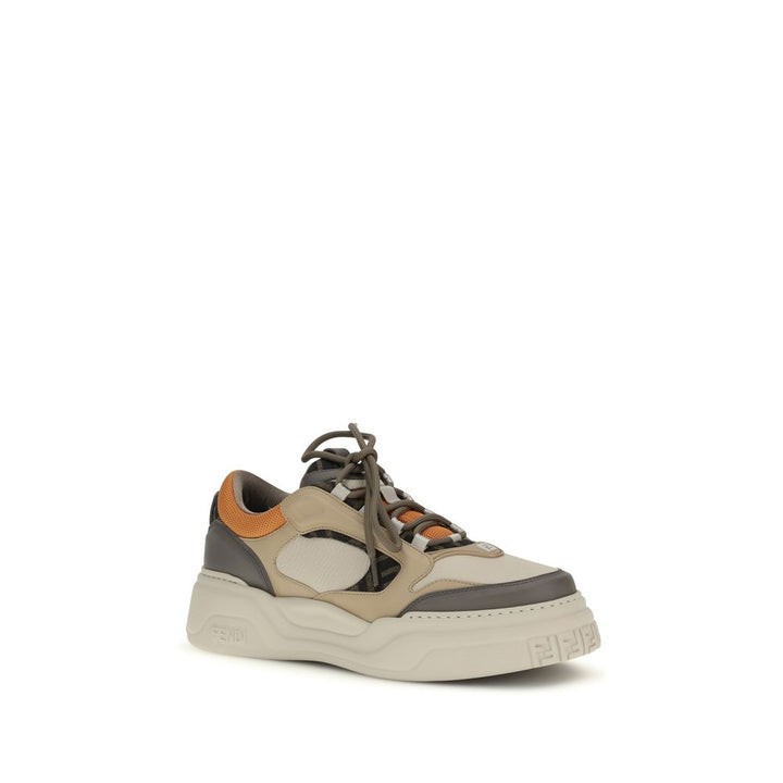 Fendi Multicolor Calf Leather Bos Taurus Chunky Sneakers