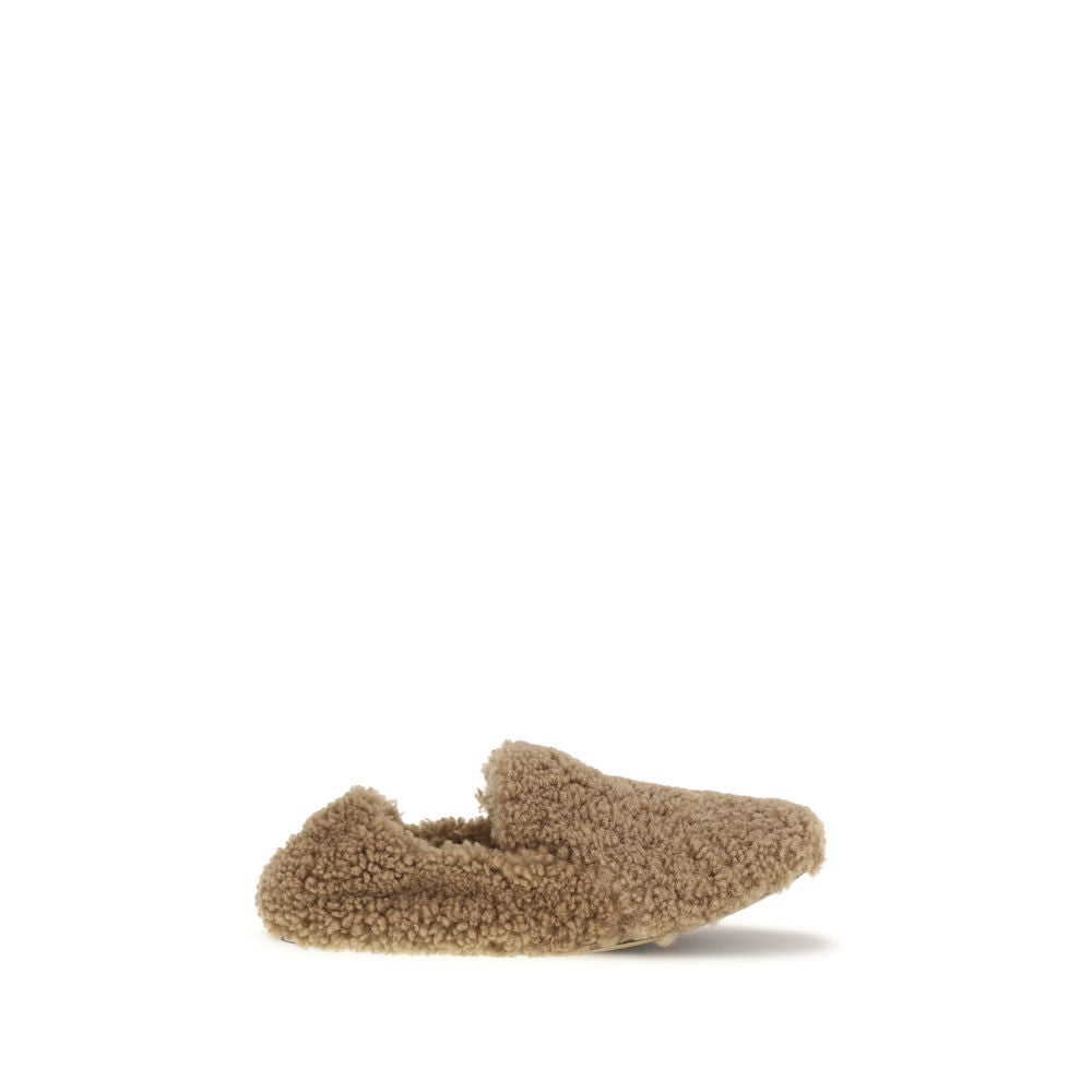 Le Monde Béryl Brown Calf Leather Bos Taurus Slip-On Loafers