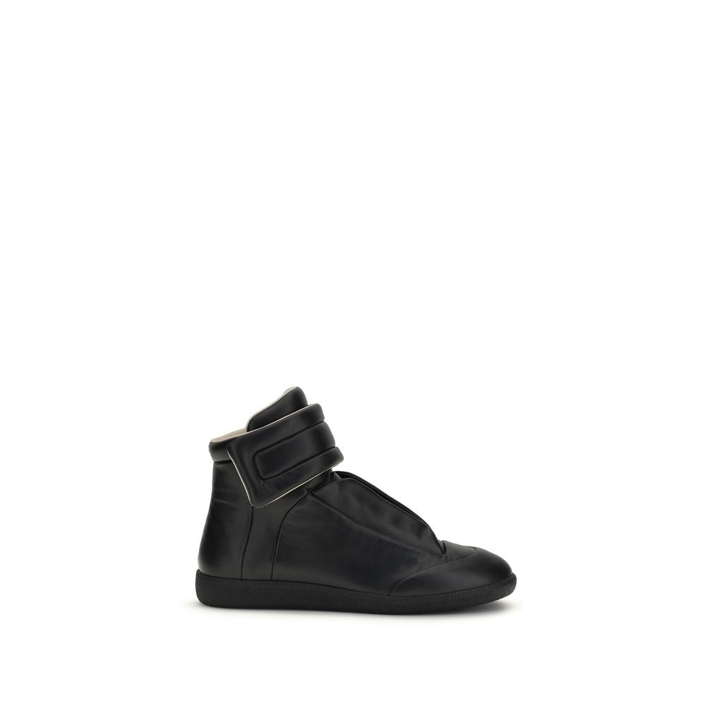 Maison Margiela Black Calf Leather Bos Taurus High Top Sneakers
