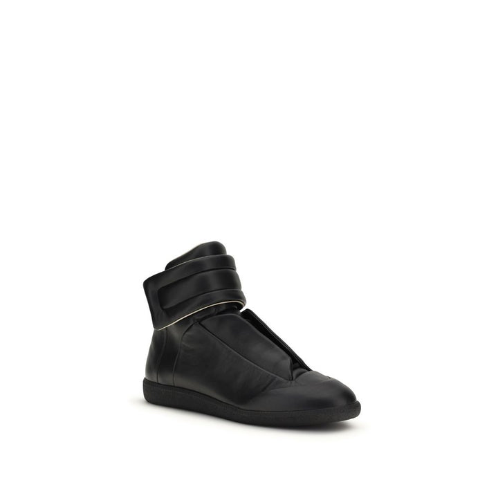 Maison Margiela Black Calf Leather Bos Taurus High Top Sneakers