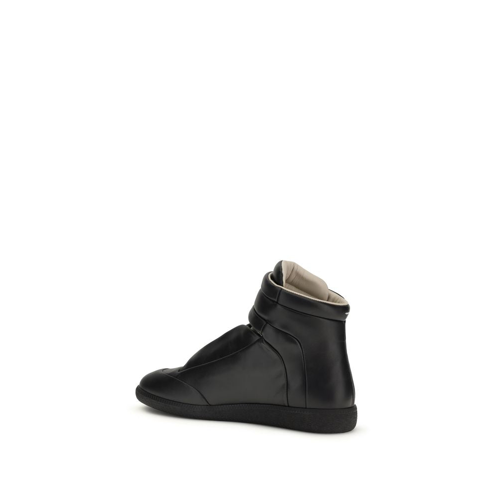 Maison Margiela Black Calf Leather Bos Taurus High Top Sneakers