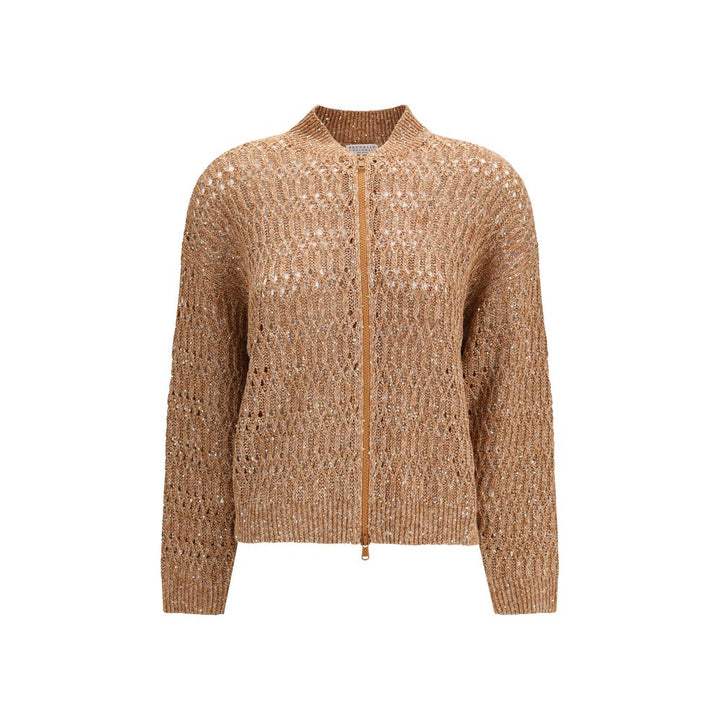 Brunello Cucinelli Brown Linen Cardigan