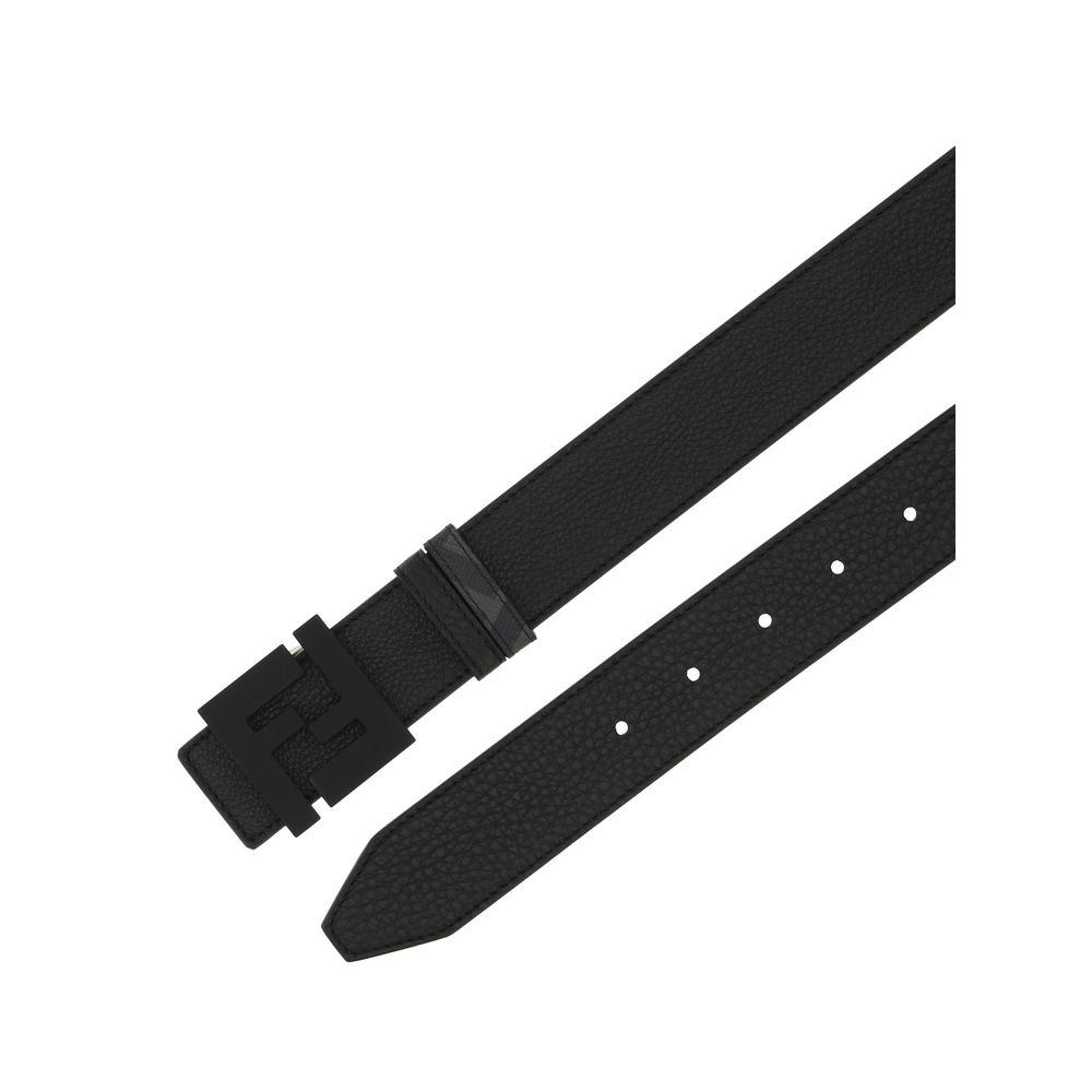 Fendi Black Calf Leather Bos Taurus Regular Belt