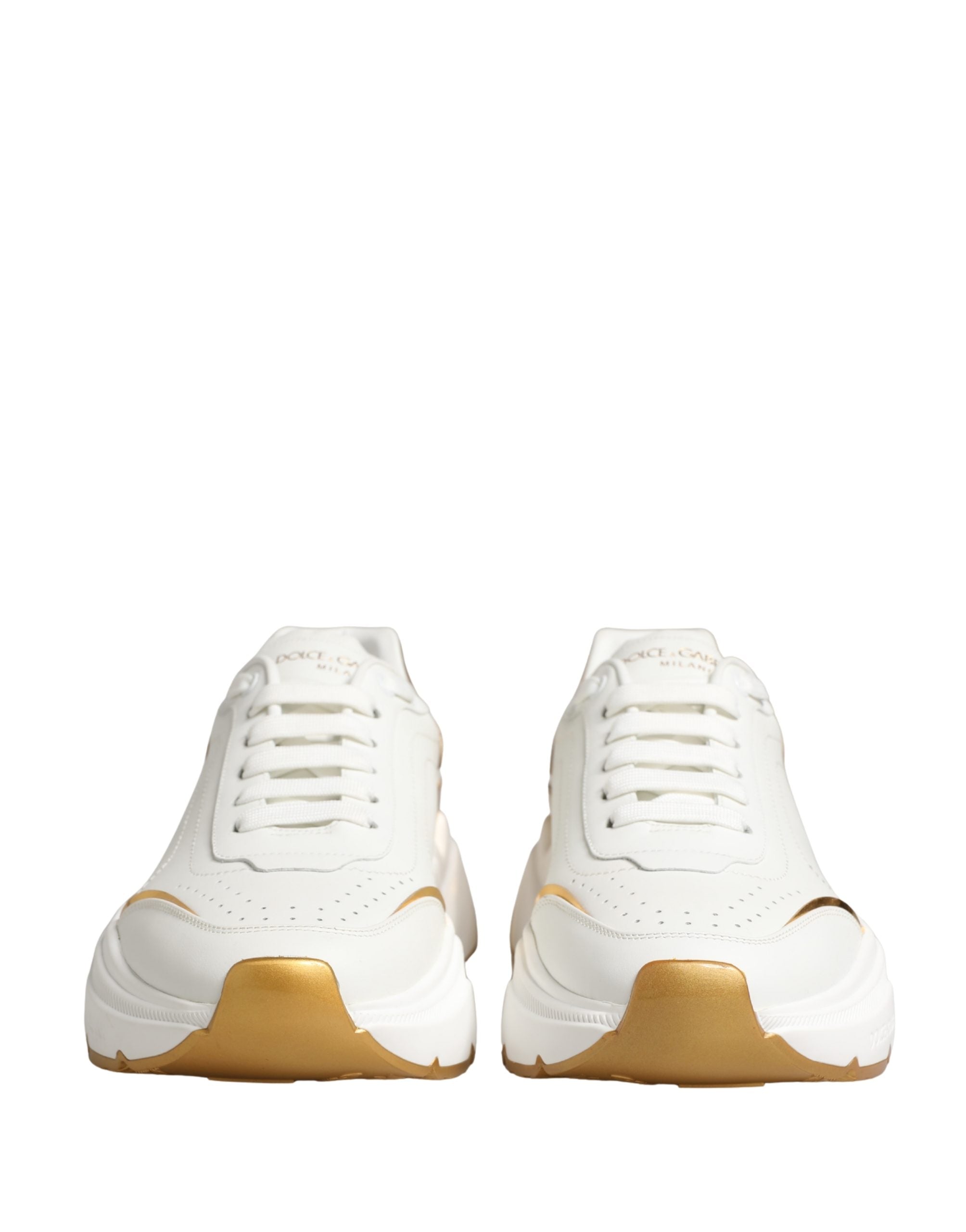 Dolce & Gabbana White Gold Daymaster Low Top Sneakers Shoes
