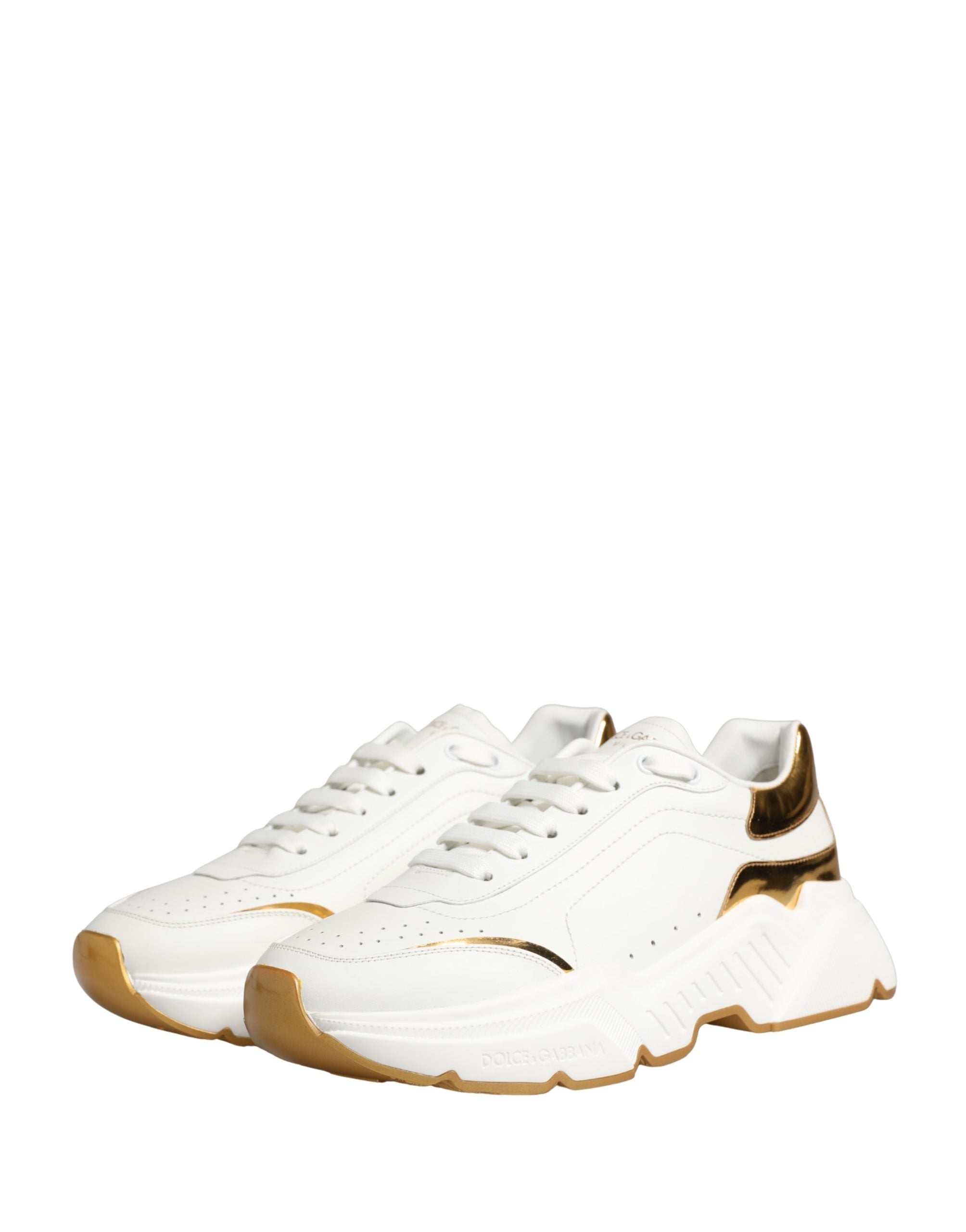 Dolce & Gabbana White Gold Daymaster Low Top Sneakers Shoes