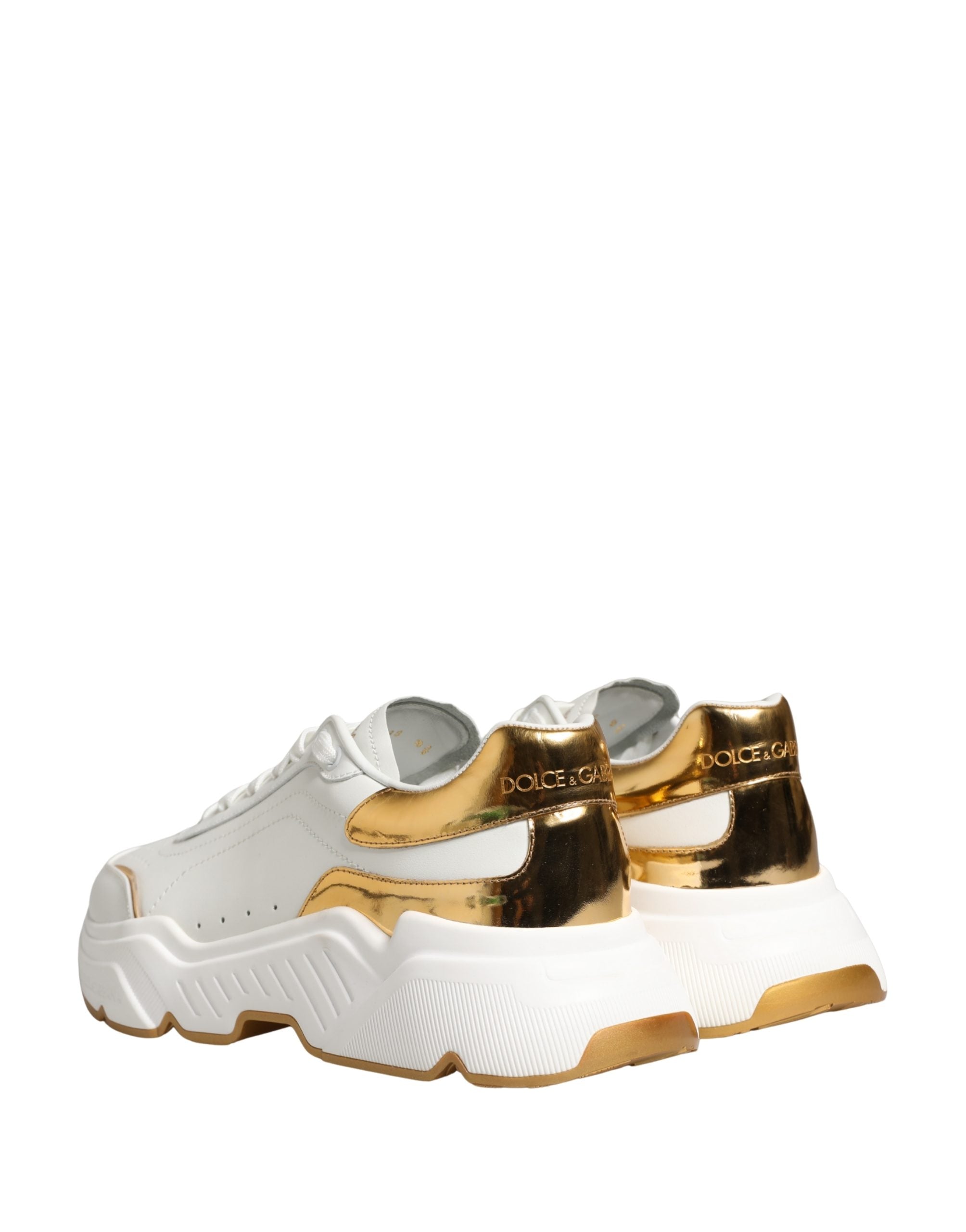 Dolce & Gabbana White Gold Daymaster Low Top Sneakers Shoes