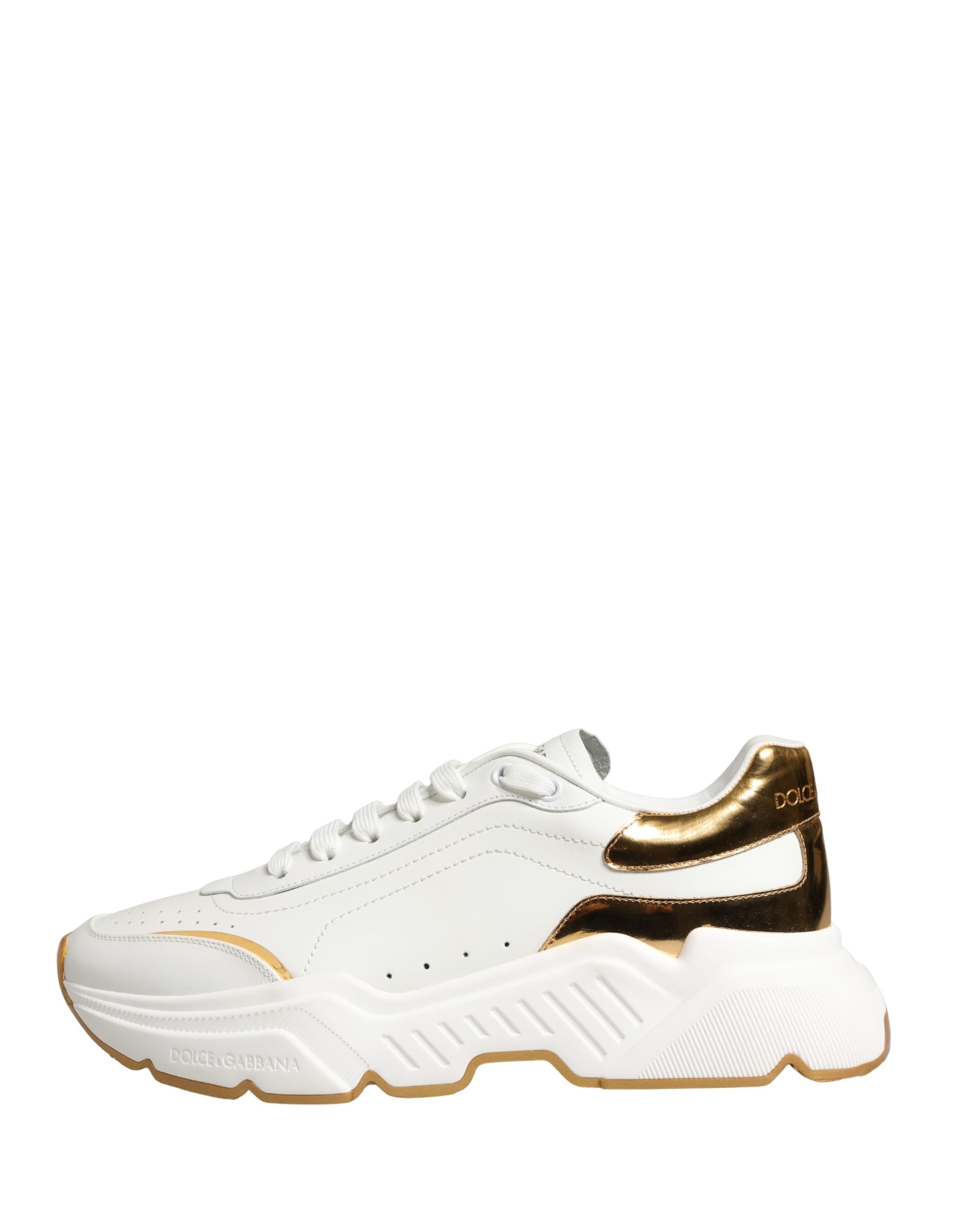 Dolce & Gabbana White Gold Daymaster Low Top Sneakers Shoes