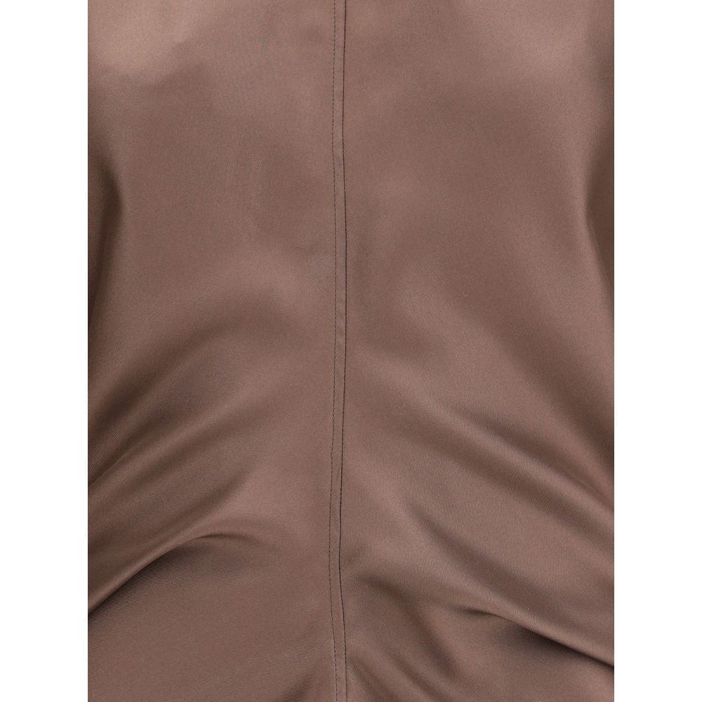 The Row Brown Silk Blouse