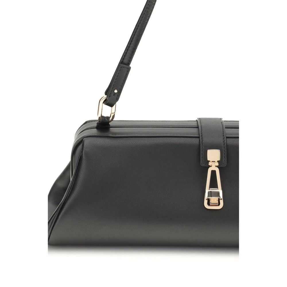Gabriela Hearst Black Calf Leather Bos Taurus Clutch Bag