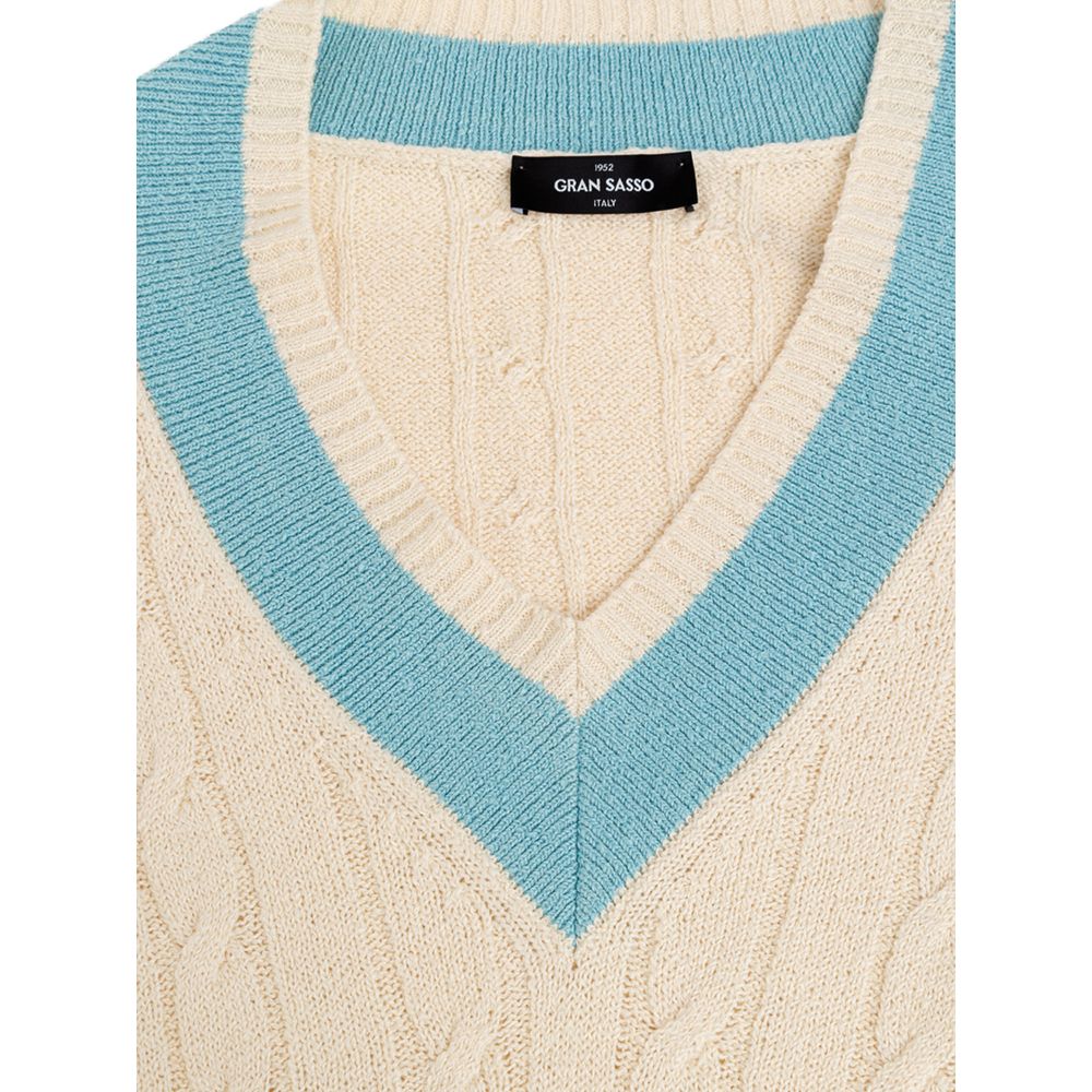 Gran Sasso White Cotton Sweatshirt