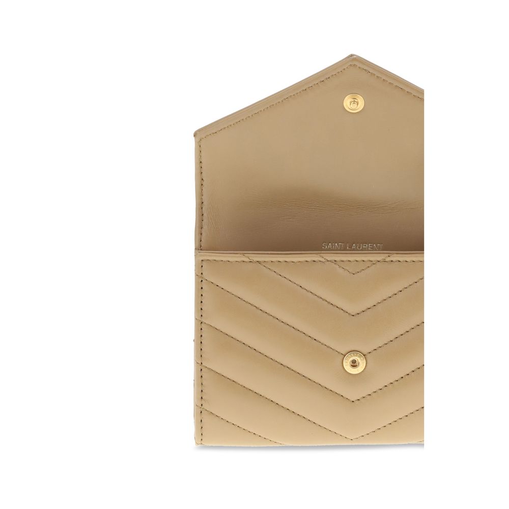 Saint Laurent Beige Calf Leather Bos Taurus Wallet