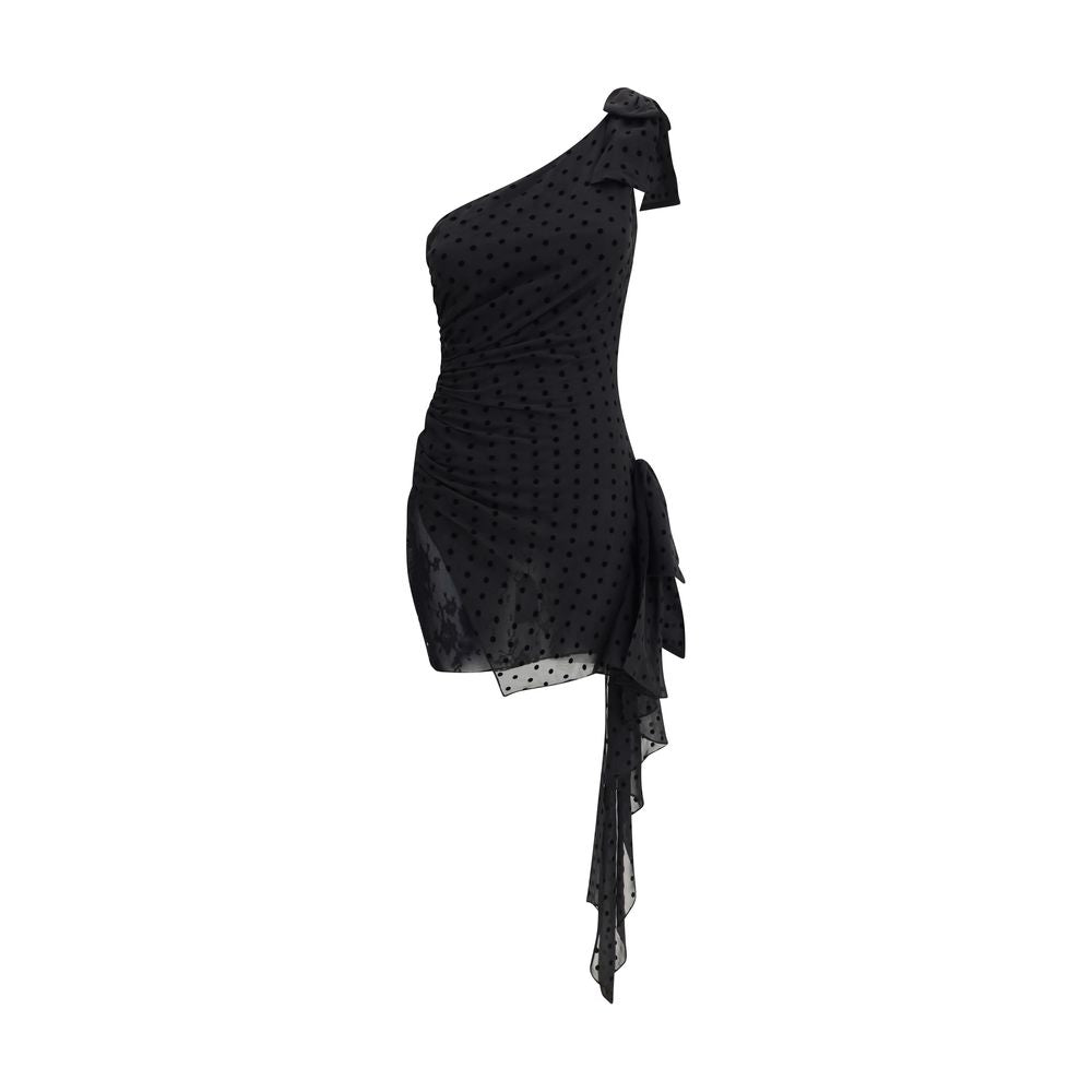 Alessandra Rich Black Silk Cocktail Dress