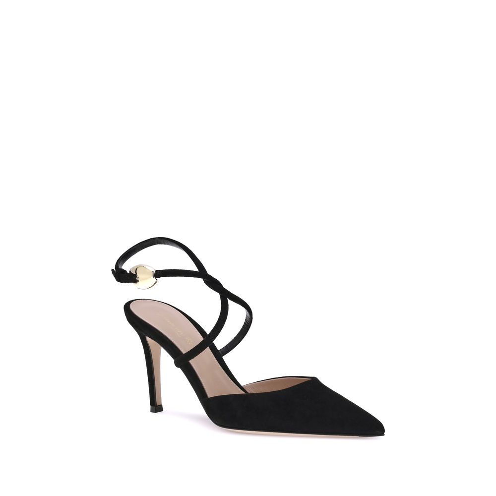 Gianvito Rossi Black Calf Leather Bos Taurus High Heel Pumps