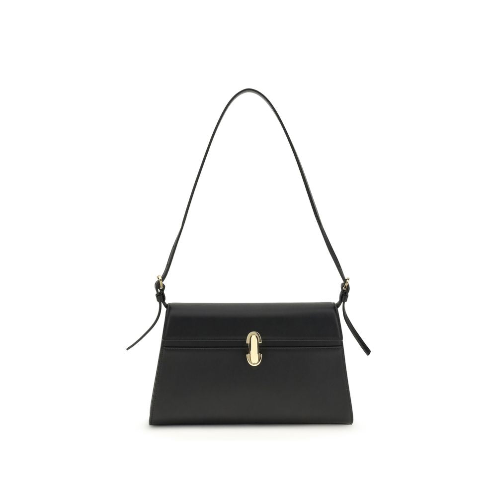 Savette Black Calf Leather Bos Taurus Shoulder Bag