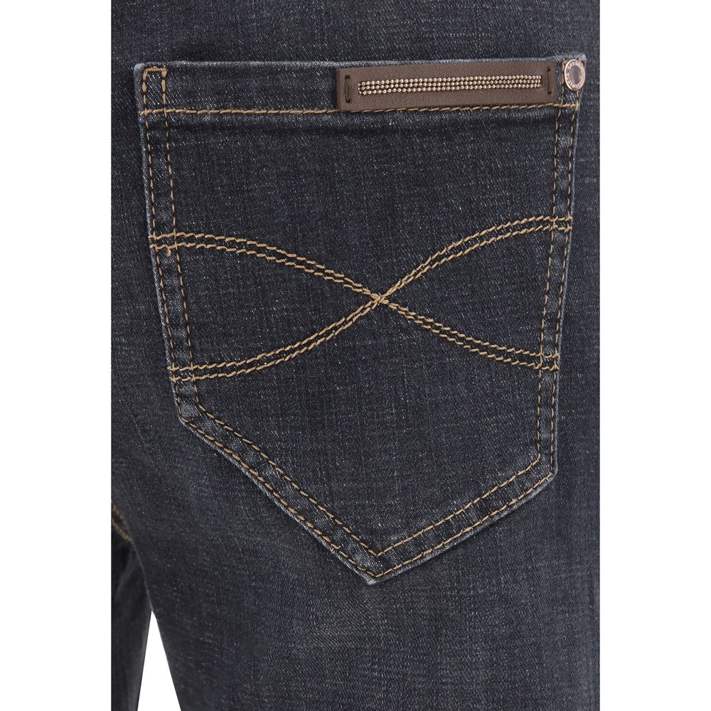Brunello Cucinelli Black Cotton Skinny Jeans