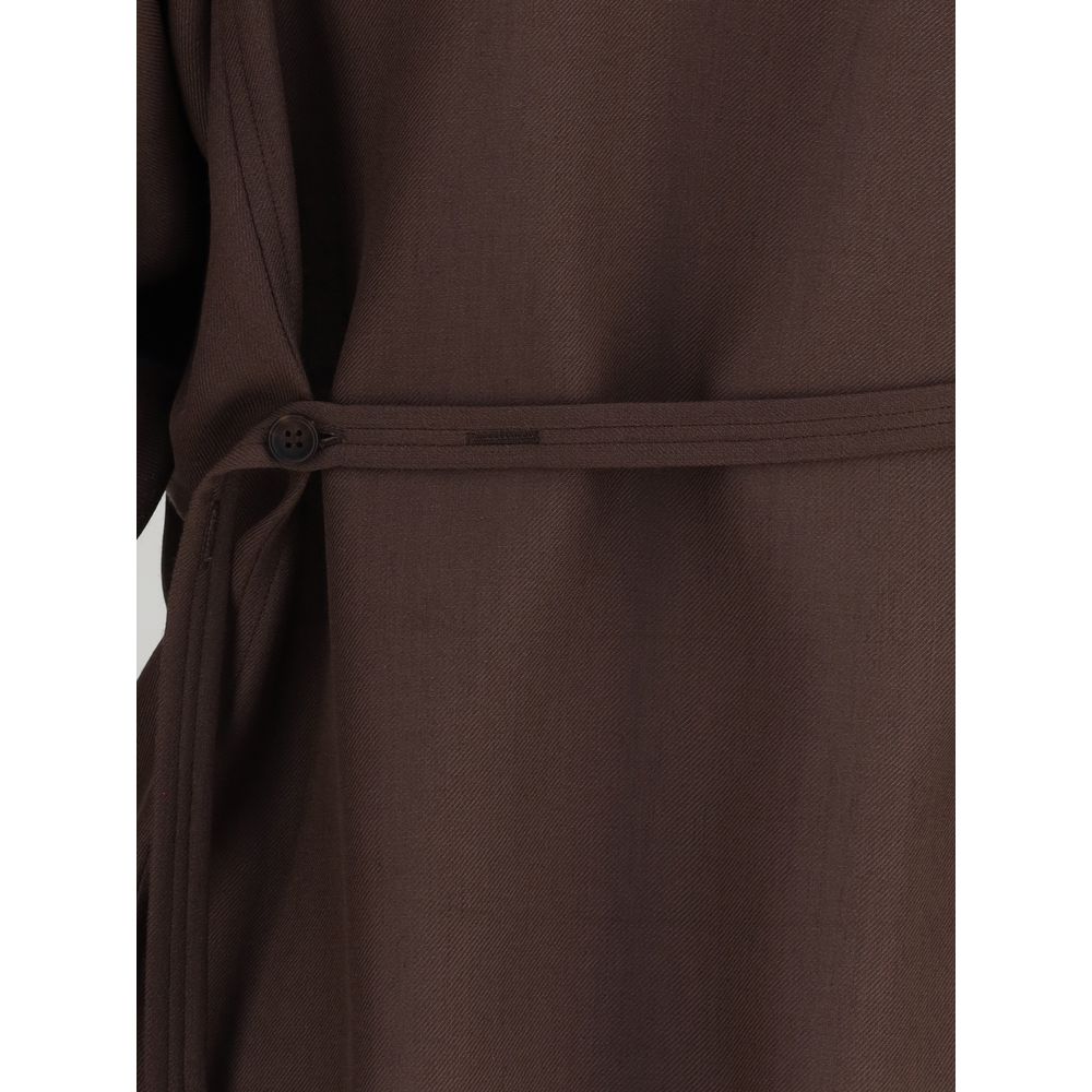 Brunello Cucinelli Brown Polyester Dress Shirt