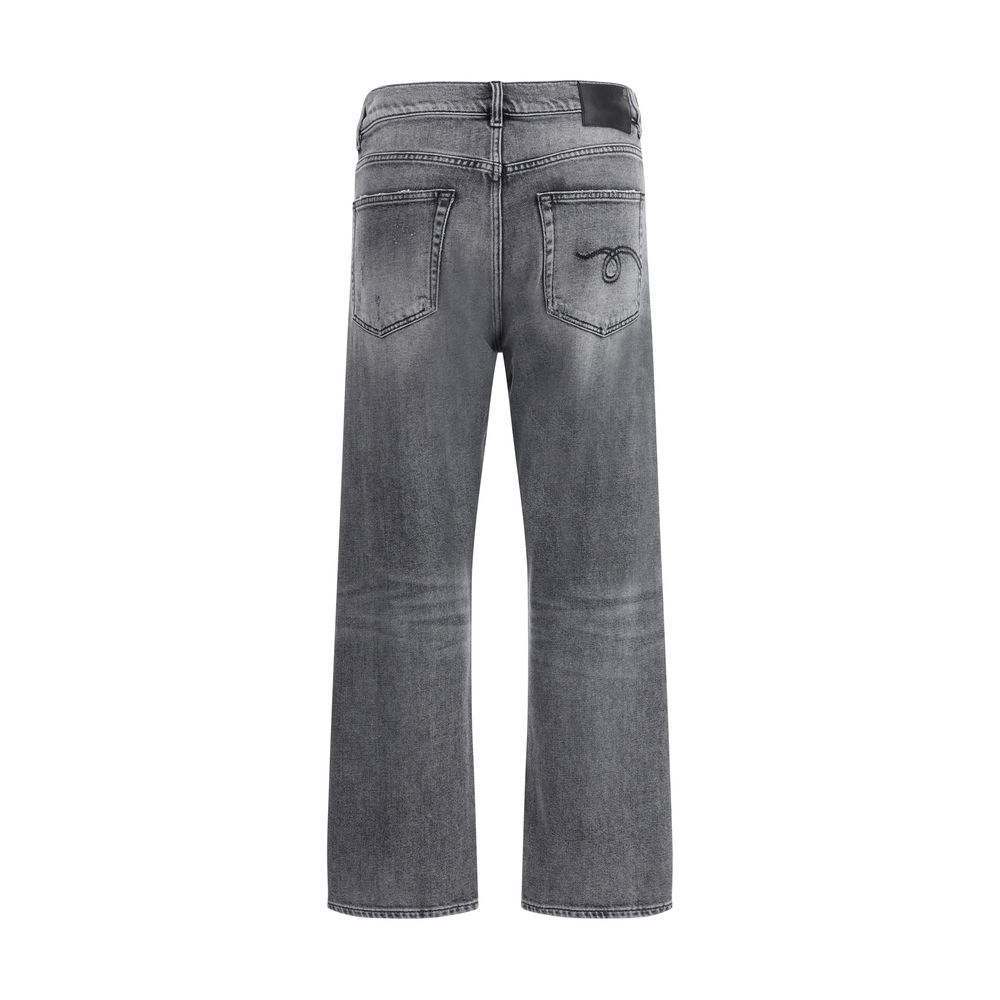 R13 Gray Cotton Boyfriend Jeans