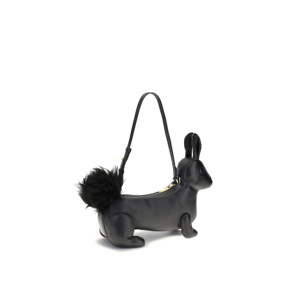 Thom Browne Black Calf Leather Bos Taurus Shoulder Bag