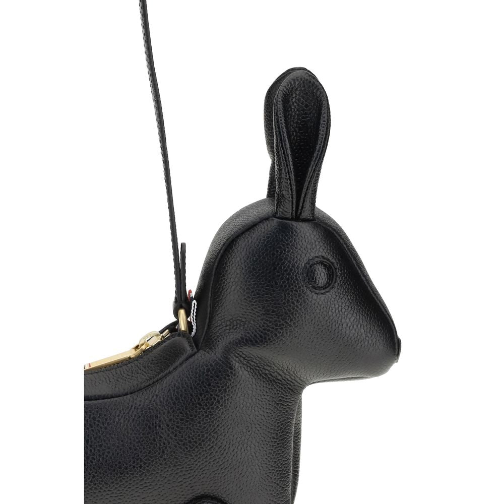 Thom Browne Black Calf Leather Bos Taurus Shoulder Bag