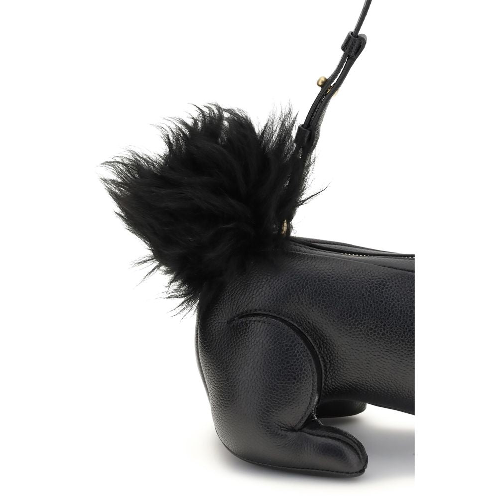 Thom Browne Black Calf Leather Bos Taurus Shoulder Bag