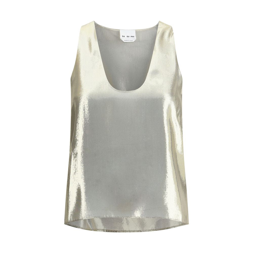 SA SU PHI Gold Silk Top