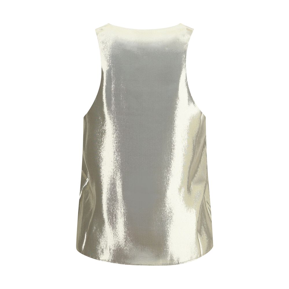 SA SU PHI Gold Silk Top