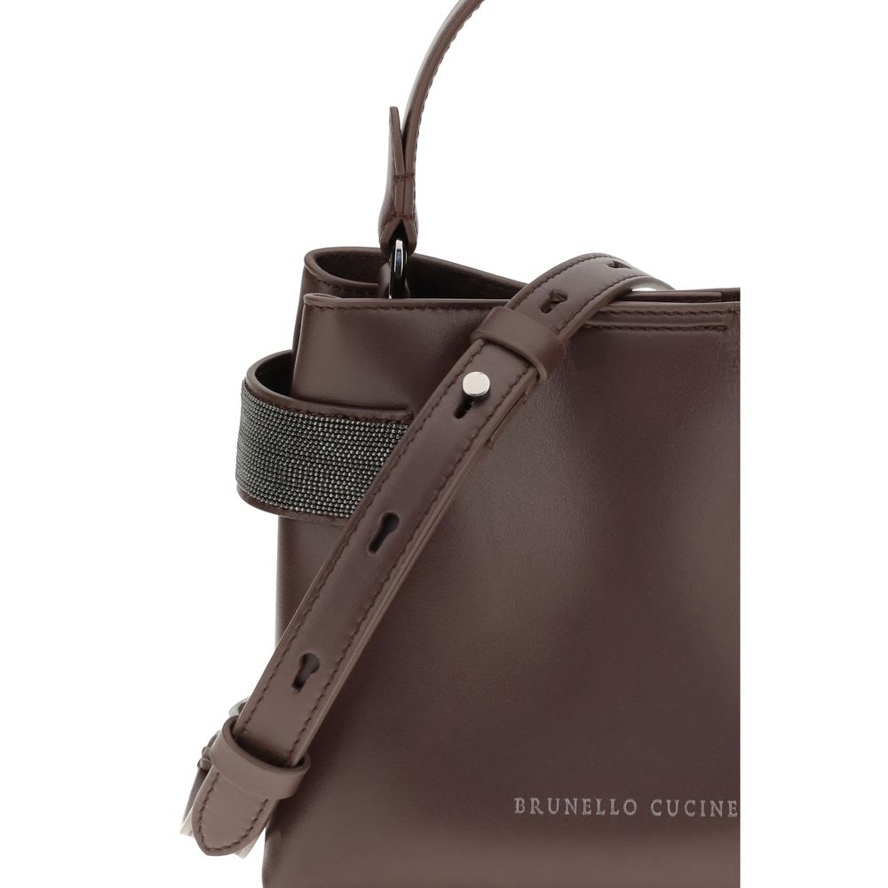Brunello Cucinelli Bordeaux Leather Handbag