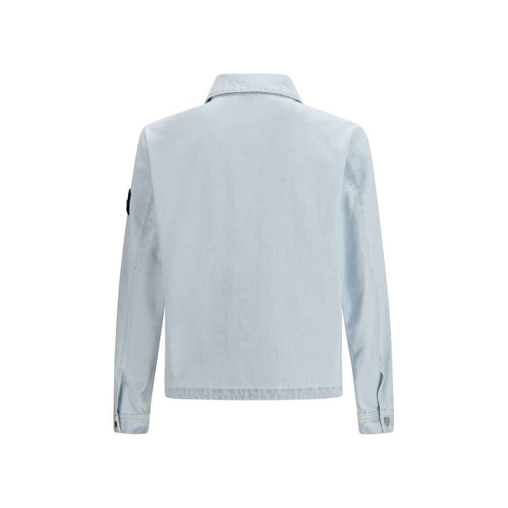 Stone Island Blue Cotton Denim Jacket