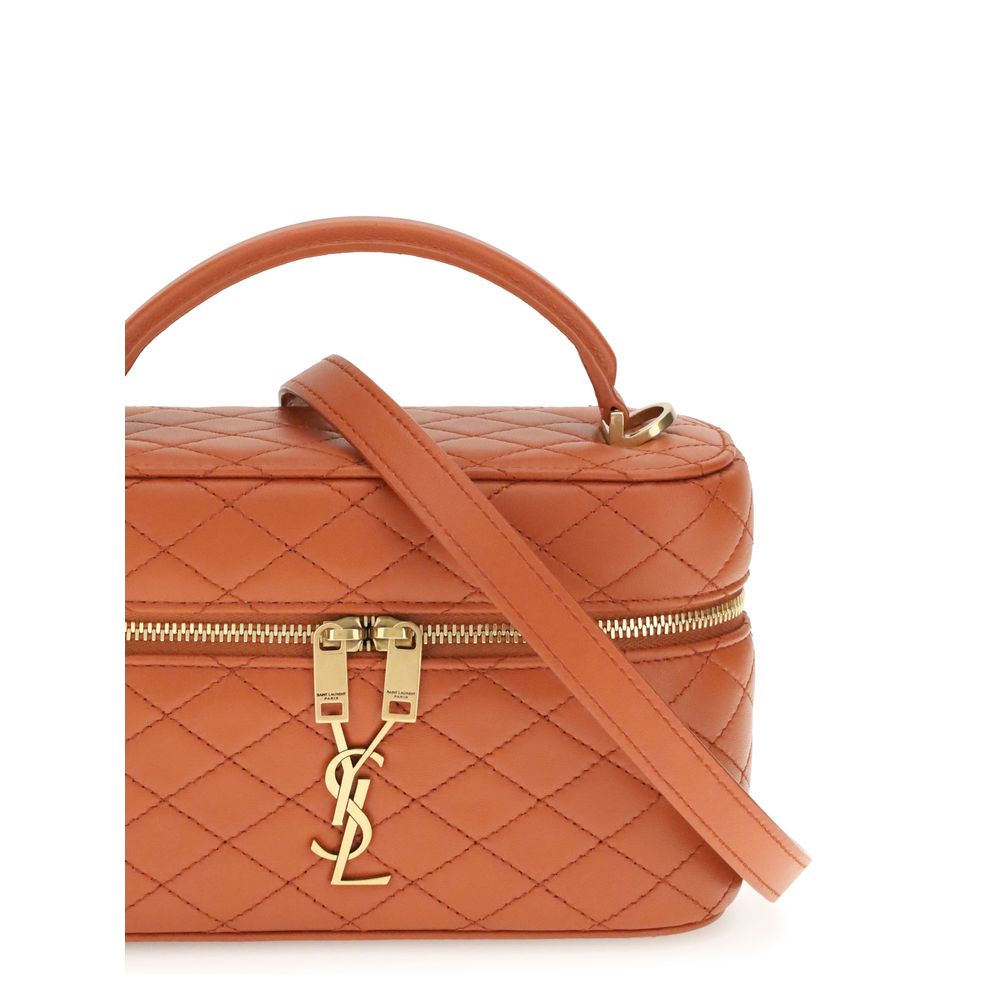 Saint Laurent Orange Calf Leather Bos Taurus Shoulder Bag