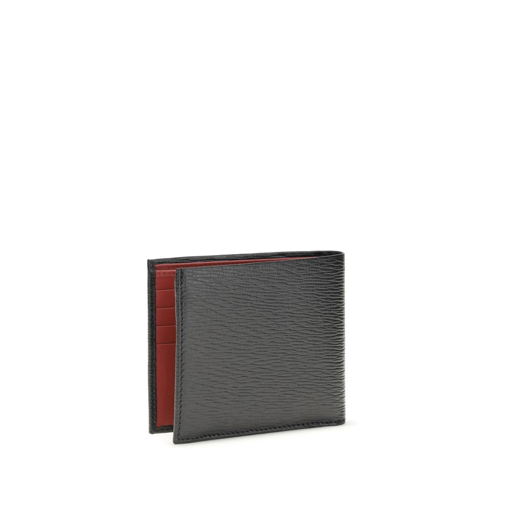 Ferragamo Black Calf Leather Bos Taurus Wallet