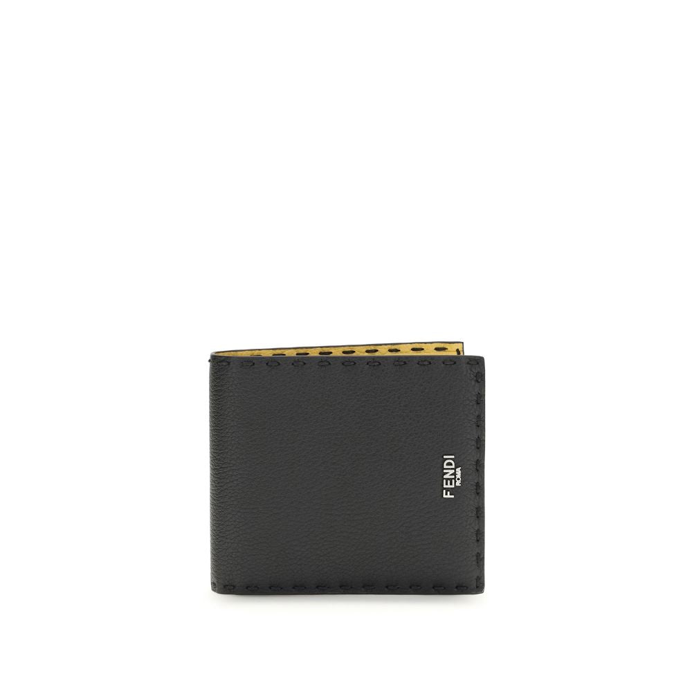Fendi Black Calf Leather Bos Taurus Wallet