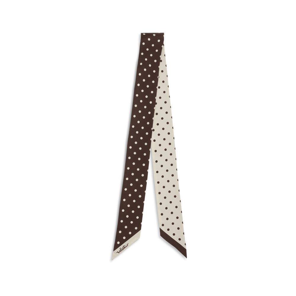 Valentino Garavani Brown Silk Scarf