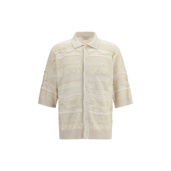 Laneus White Cotton Polo Shirt