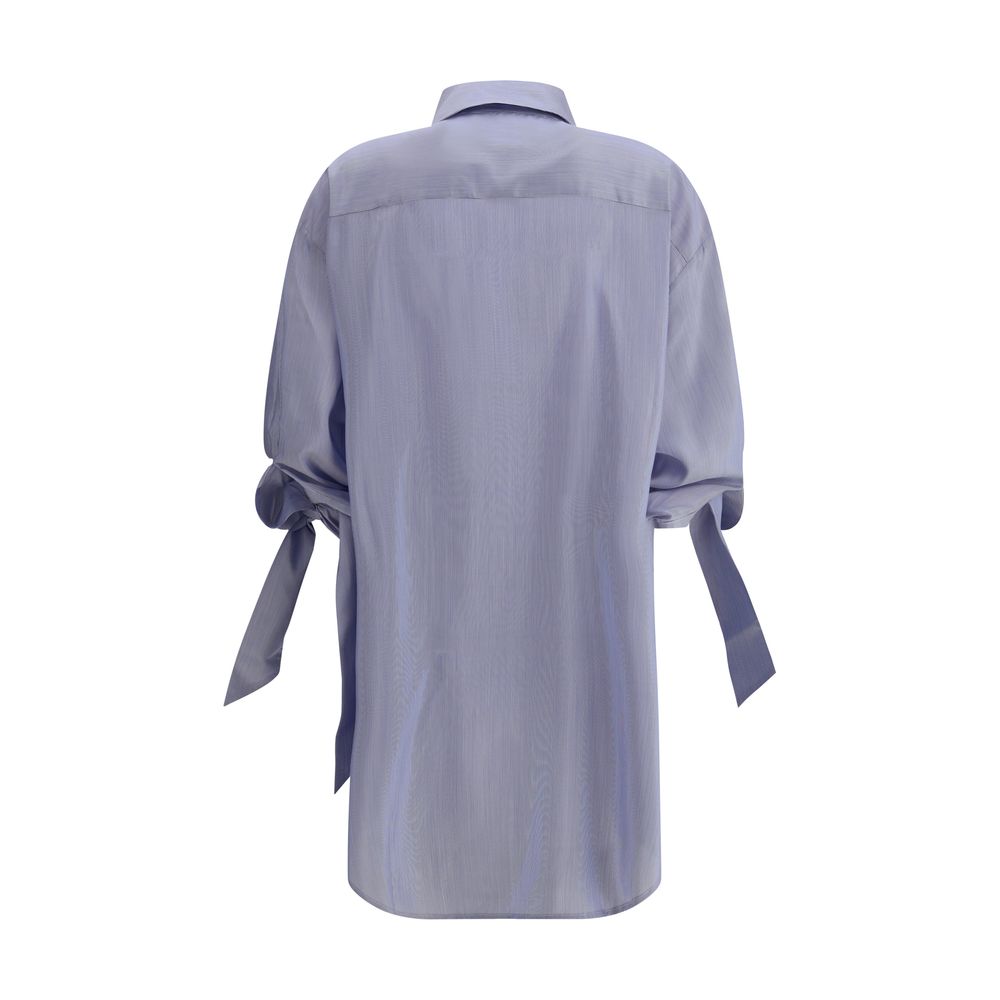 SA SU PHI Blue Silk Pattern Shirt