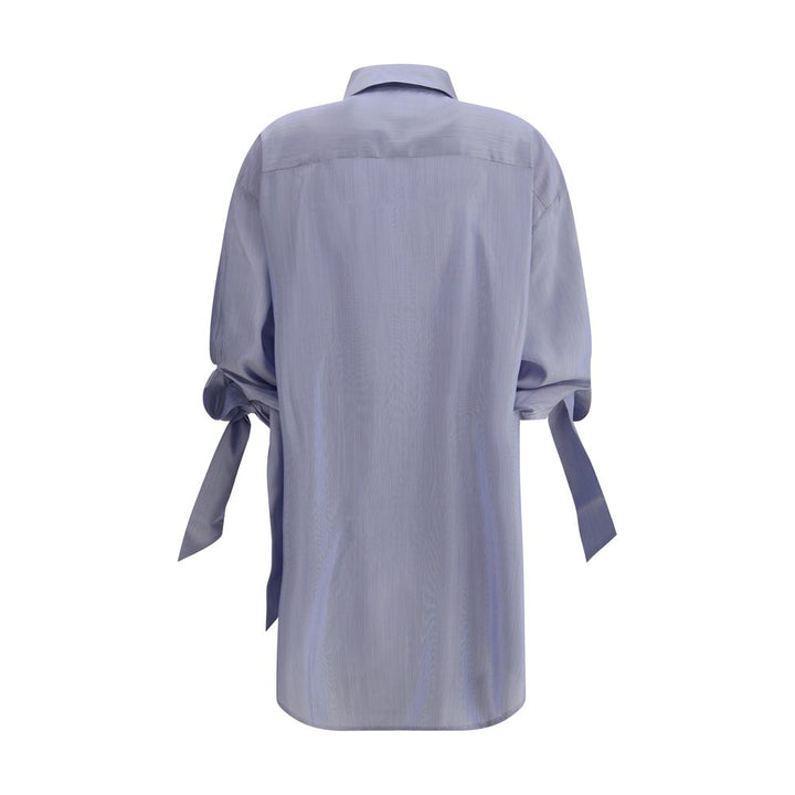 SA SU PHI Blue Silk Pattern Shirt
