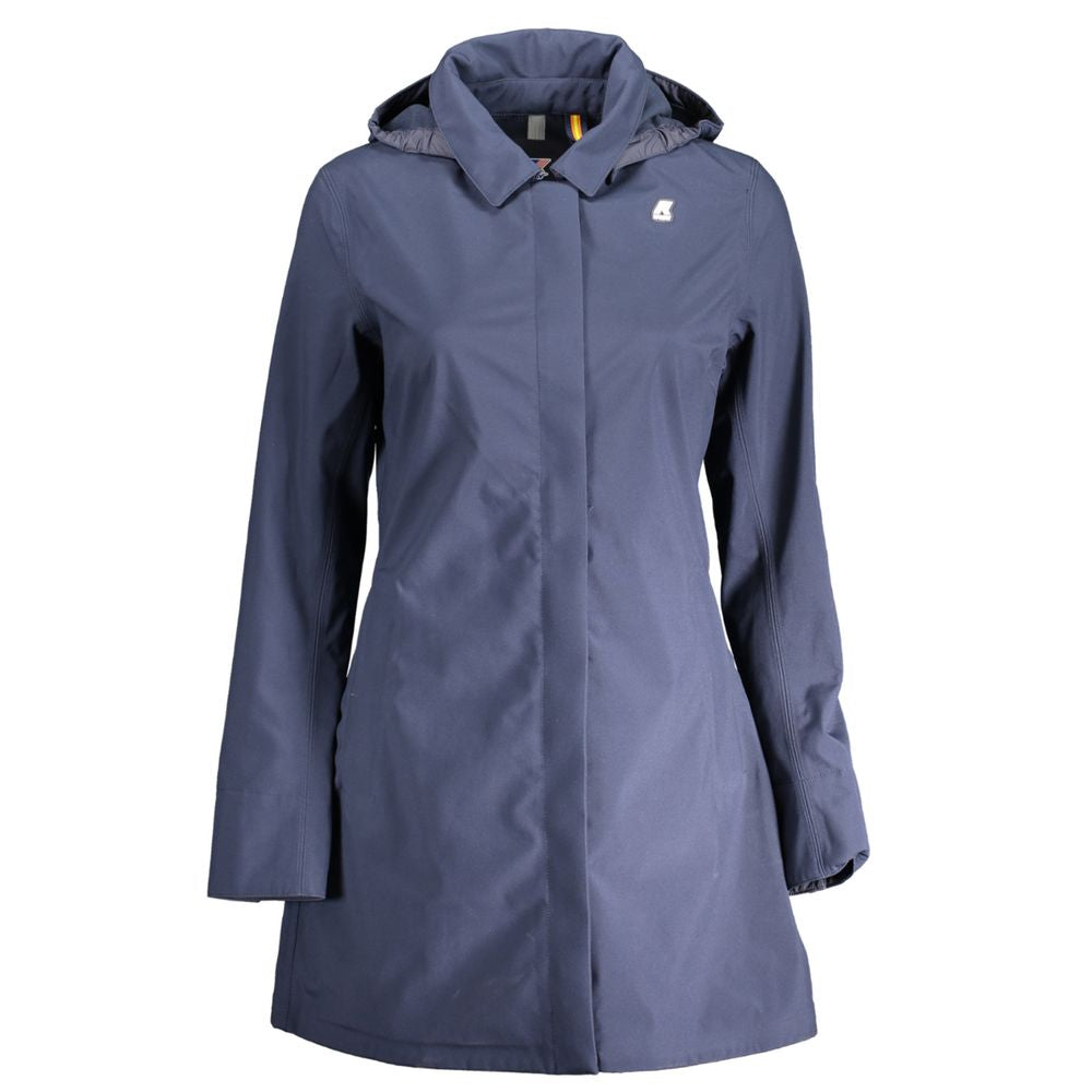 K-WAY Blu Polyester Women Trench Coat
