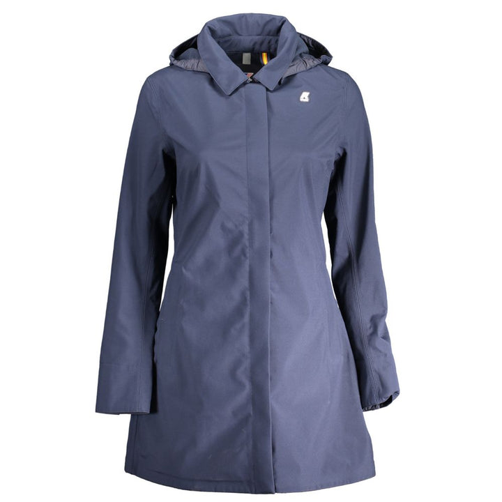K-WAY Blu Polyester Women Trench Coat