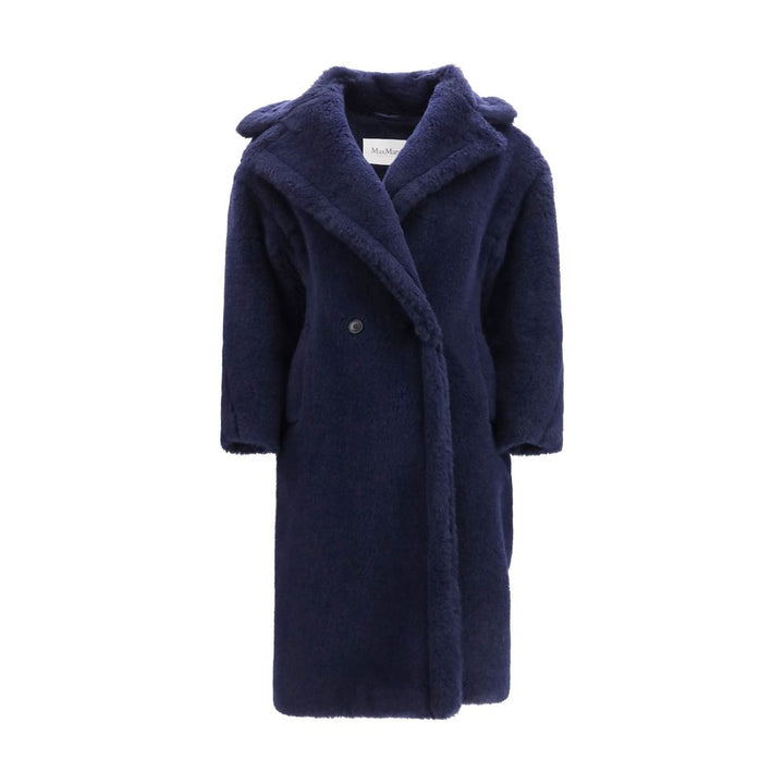 Max Mara Blue Alpaca Vicugna Pacos Coat