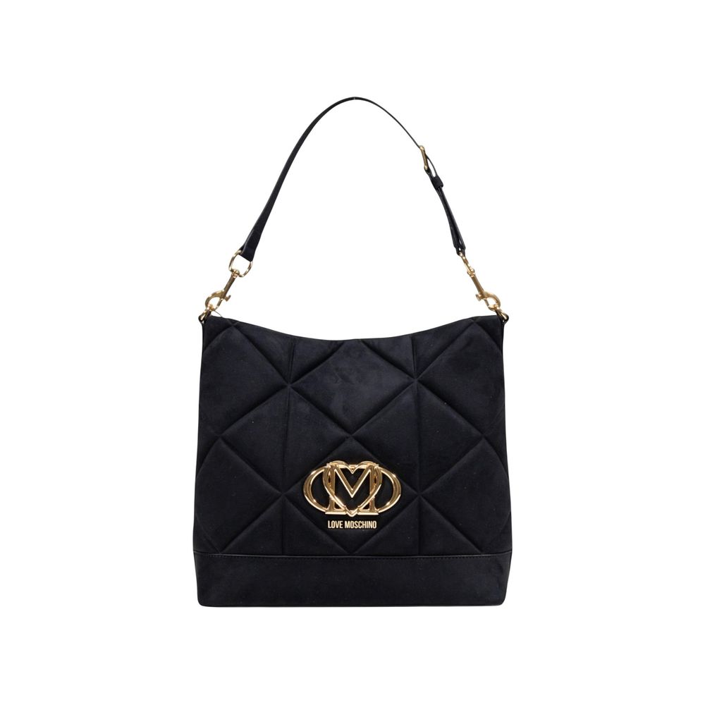 Love Moschino Black Suede Leather Handbag