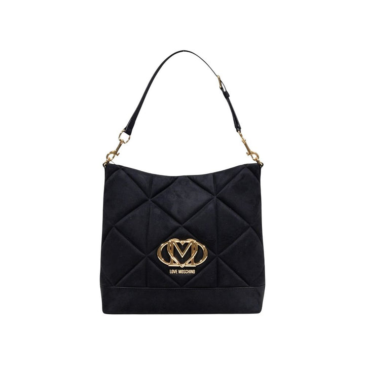 Love Moschino Black Suede Leather Handbag
