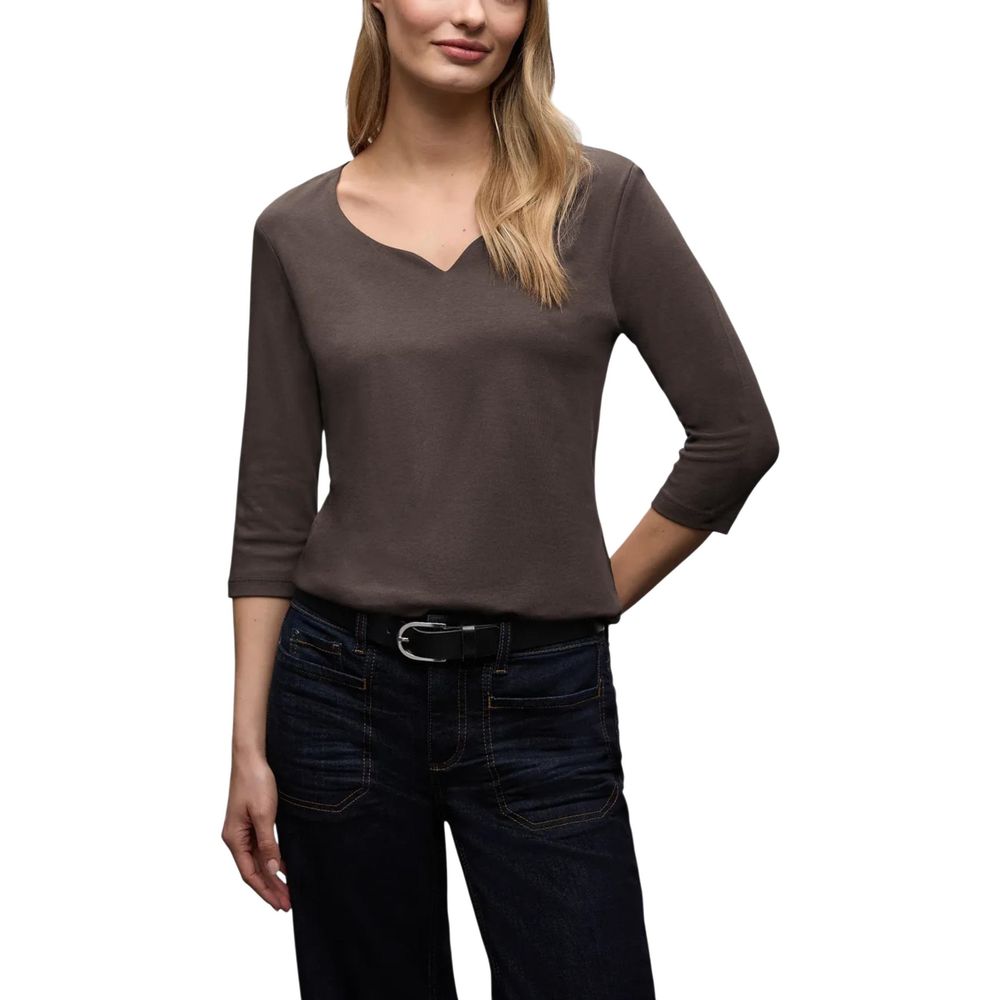 Street One Brown Cotton Long Sleeve T-Shirt