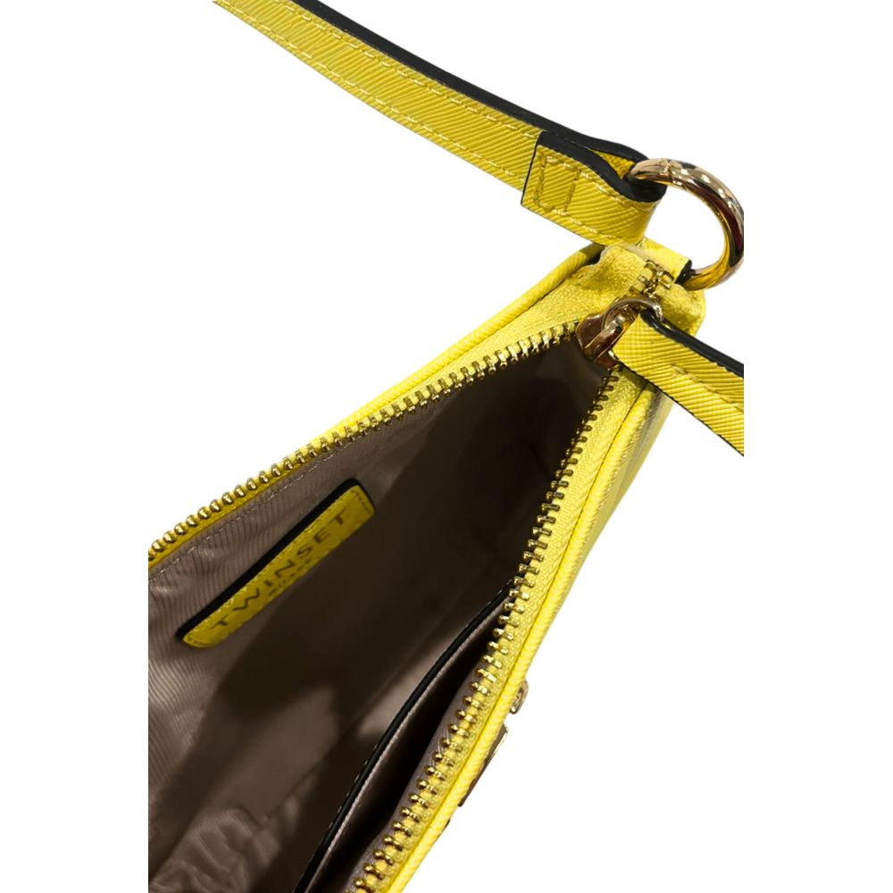 Twinset Yellow PU Women Shoulder Bag