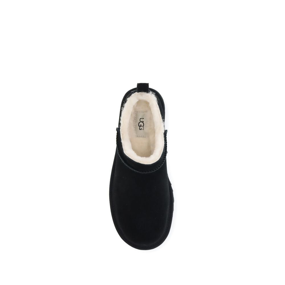 UGG Black Leather Ankle Boots
